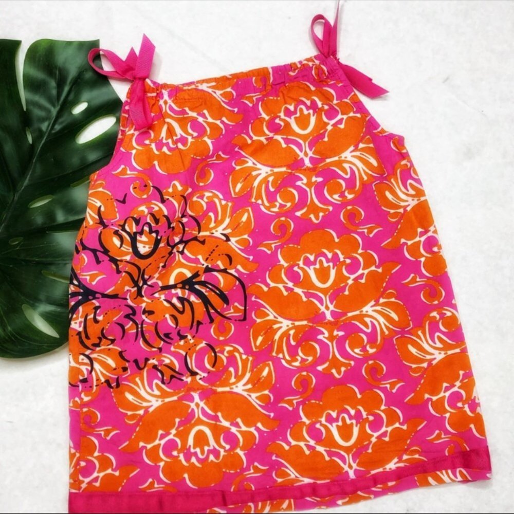 Hanna Andersson Pink/Orange Cotton Sun Dress Size 4